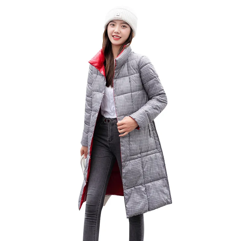 Winter Coat  Womens Clothing 2021 Stand-up Collar Korean Version Thicken Wear on Both Sides Cotton