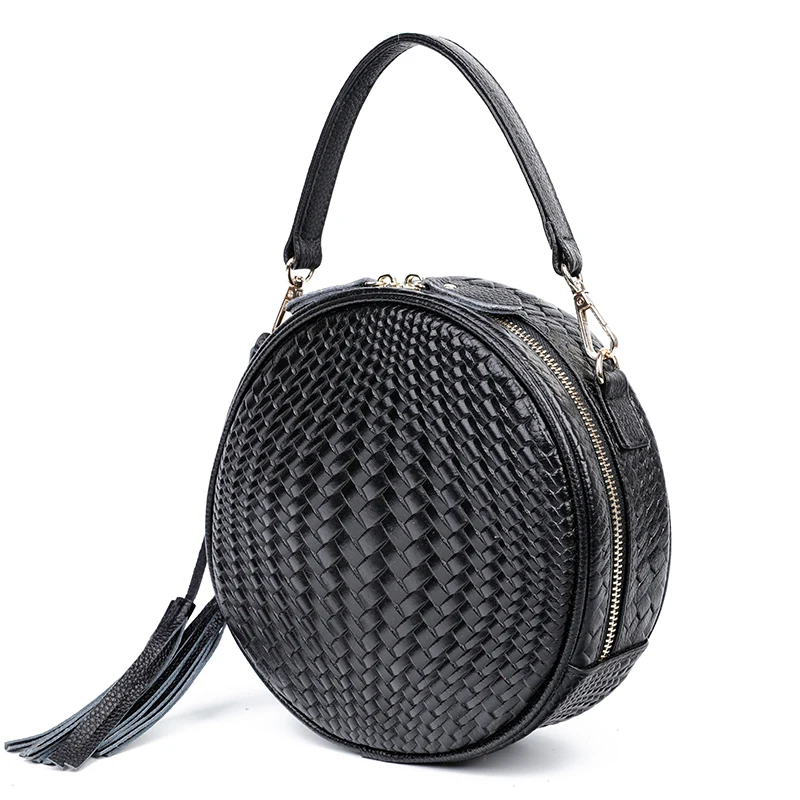 Наплечные сумки из 100% натуральной кожи новые летние Круглые Женские роскошные