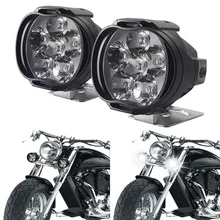 Phares auxiliaires à 6 LED pour motos, 2 pièces, haute luminosité, véhicule électrique, Scooters, ampoules modifiées