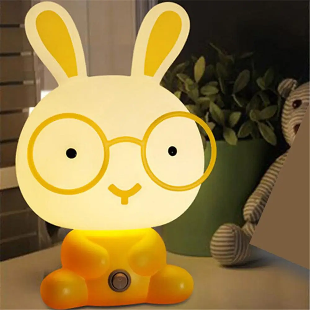 Светодиодный ночной Светильник детская Ночная лампа мультфильм кролик домашний