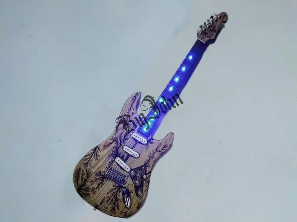 Электрическая гитара с резьбой в виде тела ясеня фингерборд из розового дерева