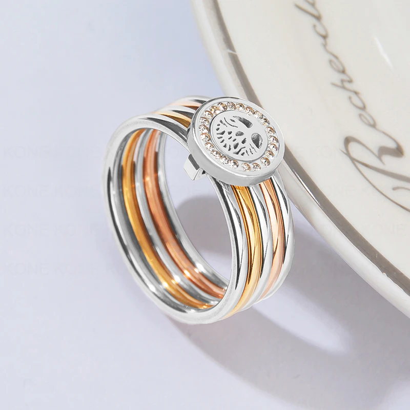 Роскошное циркониевое кольцо UZone с деревом жизни свадебные кольца из нержавеющей