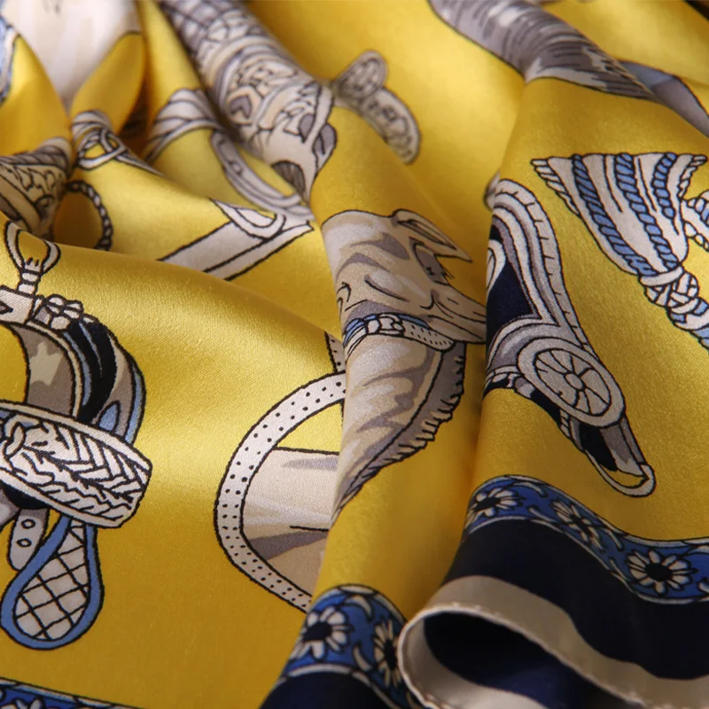 Женский 100% шелковый шарф квадратный бренд 2020 шали и накидки для дам винтажные