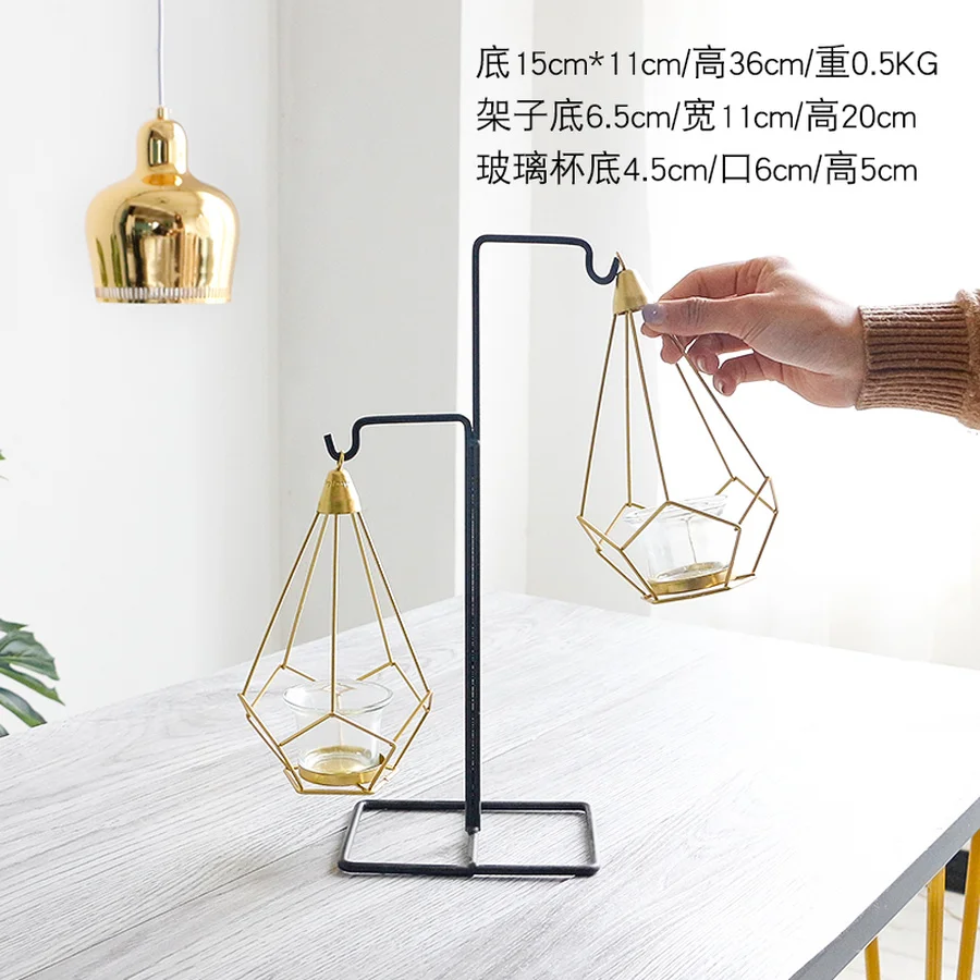 Nordic Стиль кованые геометрические подсвечники рождественские украшения