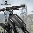 Велосипедная сумка ROCKBROS, прочная рама спереди, водонепроницаемая Складная седельная сумка для горных и дорожных велосипедов, многофункциональная вместительная сумка