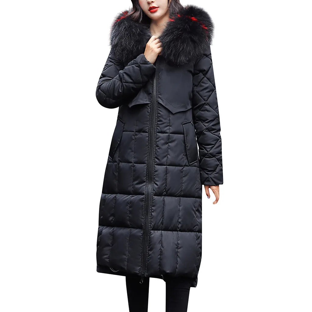 HSU Новые пальто женские зимние свободные длинные хлопковые стеганые куртки