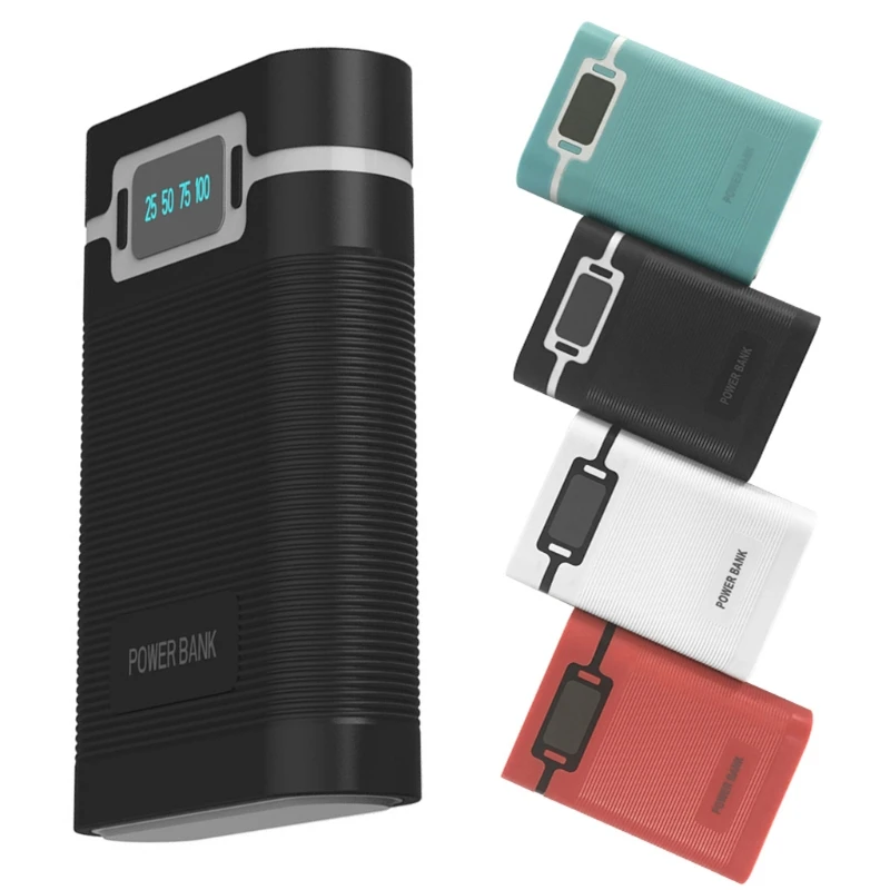 

Anti-Reverse Portable Power Bank Box 4x 18650 DIY Display Battery Charger 5V 2A Case For iPhone Huawei Xiaomi