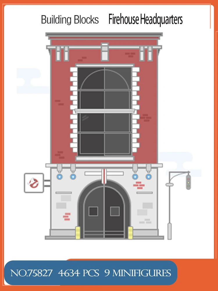 

Building Blocks Movies Ghostbusters Firehouse Headquarters Brinquedos House Model Compatible 75827 Toys for Kids Birthday Gifts
