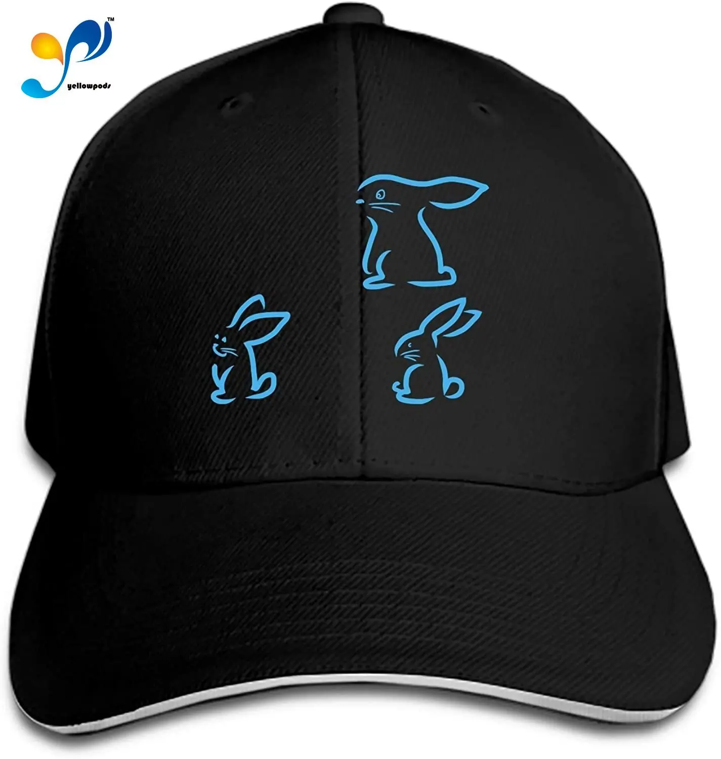 

Customized Unisex Hare Easter Rabbit Bunny Abstract Trucker Baseball Cap Adjustable Peaked Sandwich Hat