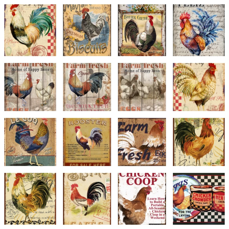 

Farmhouse Metal Tin Sign Wall Decor Vintage Chicken Coop Farm Tin Sign for Home Farm Kitchen Decor Gifts Retro Gift 8X12 IN