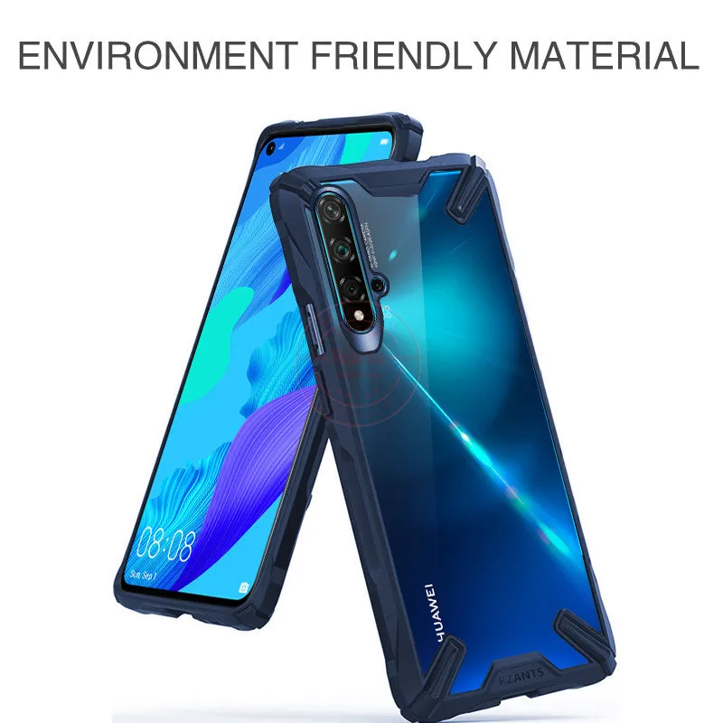 Военная подушка безопасности, противоударный защитный чехол для huawei Nova 5 T/Honor 20 S, прозрачный акриловый PC+ TPU противоударный защитный чехол