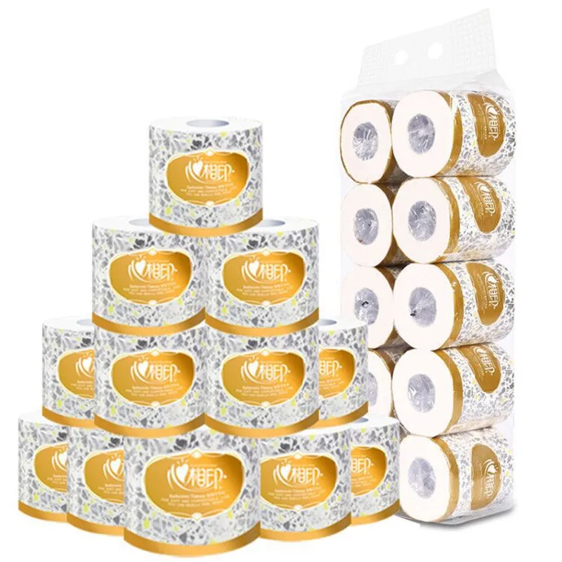 10 рулонов оптом туалетная бумага для ванной комнаты 3 слоя толстой белой