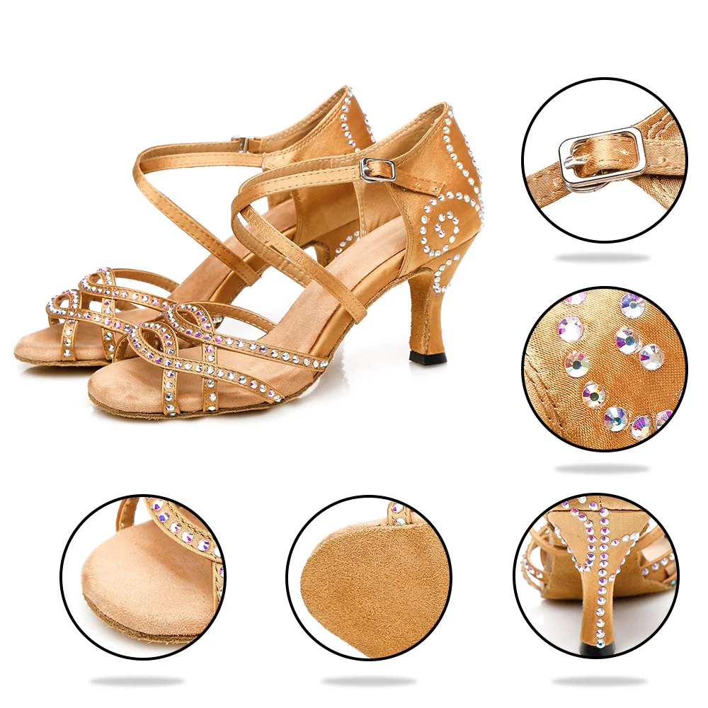 HROYL/Профессиональная женская обувь для латинских танцев Сандалии бальных