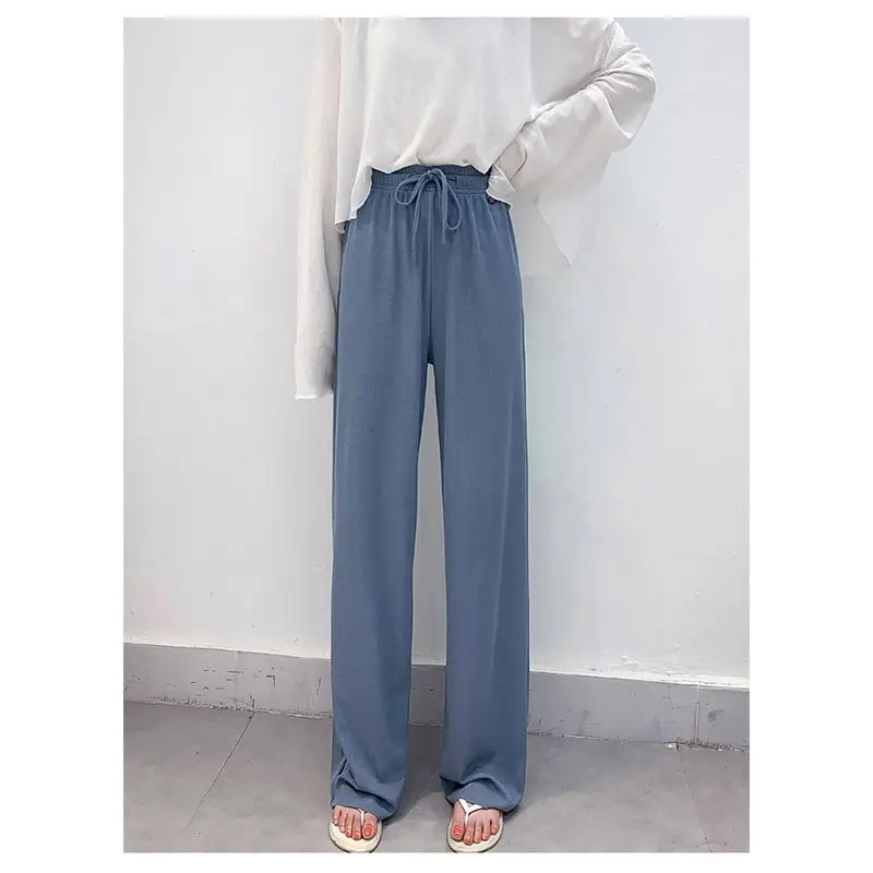 

Ice silk wide leg pants for women in summer