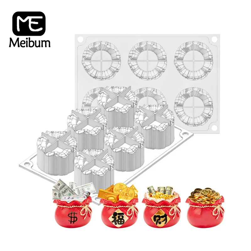 Форма для торта Meibum силиконовая 6 Полость удача мешок формы мусс десертная