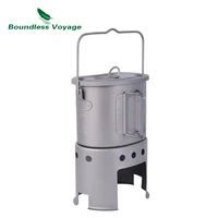 Титановый котелок с встроенной печкой-щепочницей#1