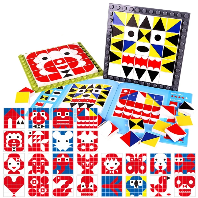

208pcs Wooden Puzzle Jigsaw Geometric Thinking Training Game Children Montessori Learning Educational Toy