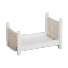 Мини-кровать для новорожденных, реквизит для фотосъемки детей, хлопковая веревка, плетеная деревянная детская кроватка, аксессуары для фотосъемки младенцев M15