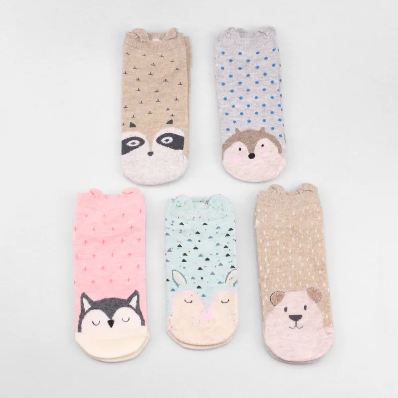Cotton Women Socks Sweet Pug Dog Cat Cute Lolita Socks Short Bamboo Kawaii Hipster Ladies Girl Female Animal Zoo Socks