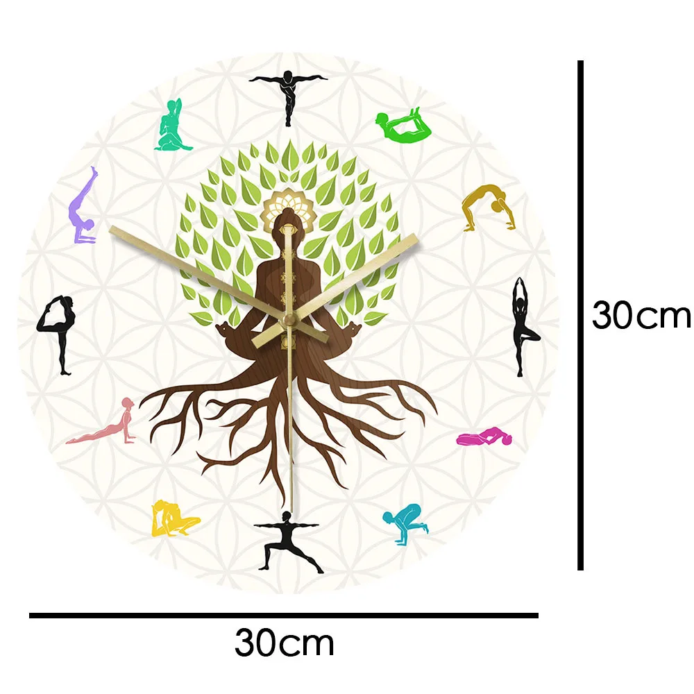

Creative design of lotus tree design, used for quiet natural energy Yoga health color printing clock living room decoration