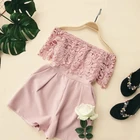 Комбинезон женский кружевной с цветочным узором, летний, с широкими штанинами