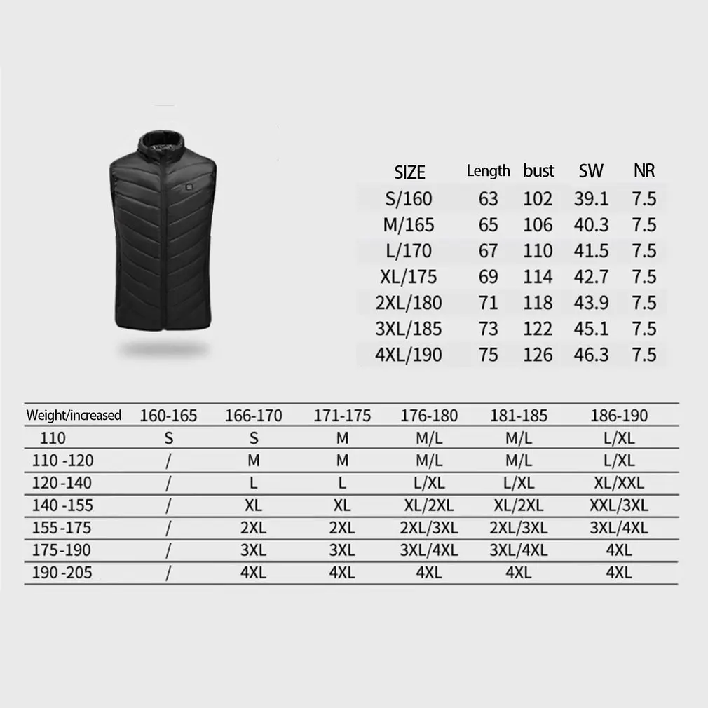 

Brand New Unisex Winter Smart Heating Suit Warm Vest Constant Temperature Heating Suit USB Charging Heating Vest