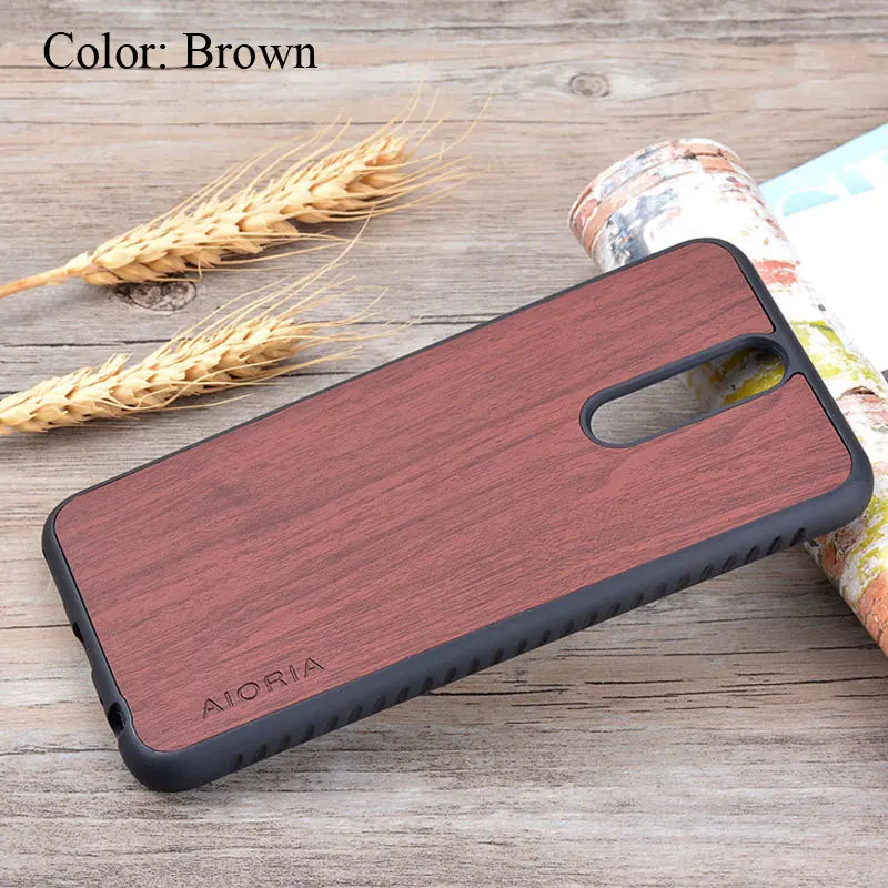 Brown Чехол с деревянным дизайном для huawei mate 10 pro, Мягкий ТПУ силиконовый чехол rial& wood из искусственной кожи, чехлы для huawei mate 10 Lite - Цвет: Brown