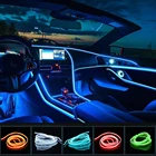 1 м3 м5 м Автомобильный Электрический провод интерьерный светодиодный декоративный свет проводка неоновая световая Полоса Автомобильный DIY гибсветильник окружающий свет USB