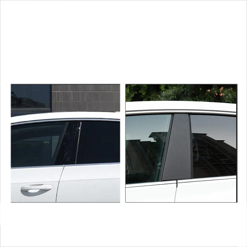 Lsrtw2017 углеродное волокно ПВХ автомобиль B столб окна облицовки для Volkswagen Arteon 2017 2018