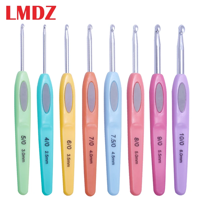 Набор крючков LMDZ 8 шт. пластиковые ручки алюминиевые спицы для вязания плетение