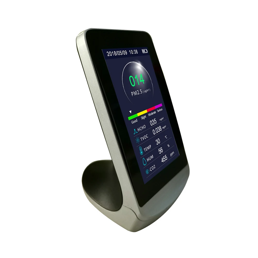 4 3 дюймовый цифровой ЖК-дисплей CO2 PM2.5 PM1.0 PM10 HCHO TVOC AQI детектор термометр и