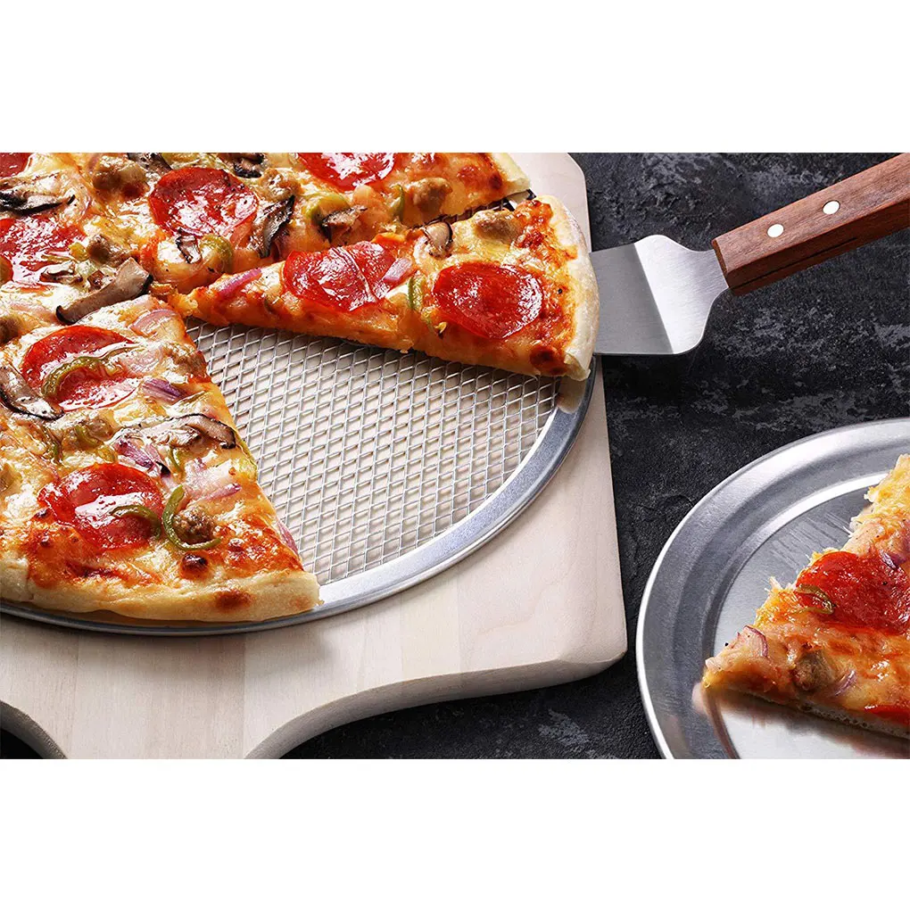 

1pcs Pizza Baking Screen Aluminum Round Mesh Pizza Screen Baking Thin Crust Tray Mesh Aluminum Wire Pan Pizza Baking Tool