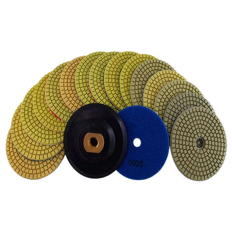 Комплект шлифовальных пластинок с алмазным напылением 17 шт. 4 дюйма 100 мм для