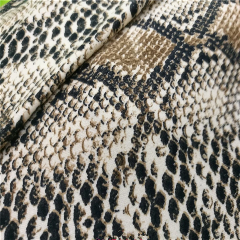 Milk silk mill bottom Elastic serpentine leopard print fabric For Sewing Dance dress High quality Sneak Print Cloth Fabric | Дом и сад