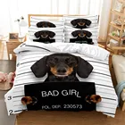 Комплект постельного белья с трехмерной собакой, Комплект постельного белья с пододеяльником, Комплект постельного белья, постельное белье, хлопковый комплект постельного белья для спальной кровати, Комплект постельного белья