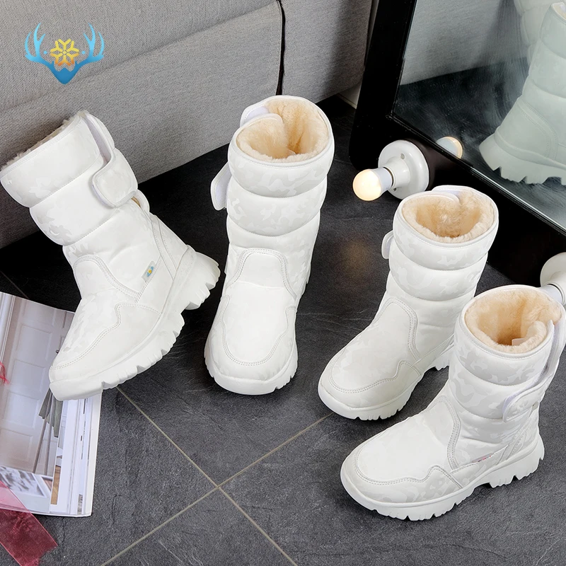 Женские зимние сапоги Однотонные камуфляжные модные брендовые