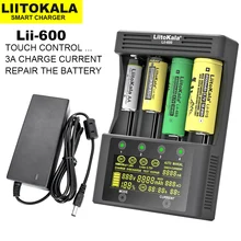 LiitoKala Lii-600 LCD Battery Charger For Li-ion 3.7V and NiMH 1.2V battery Suitable for 18650 26650 21700 26700 18350 AA AAA