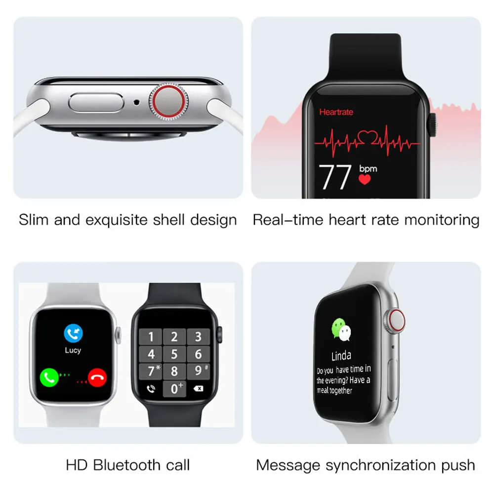 chycet 2021 smart watch men women play music fitness tracker heart rateblood pressure monitor sport iwo smartwatch watches w26 free global shipping