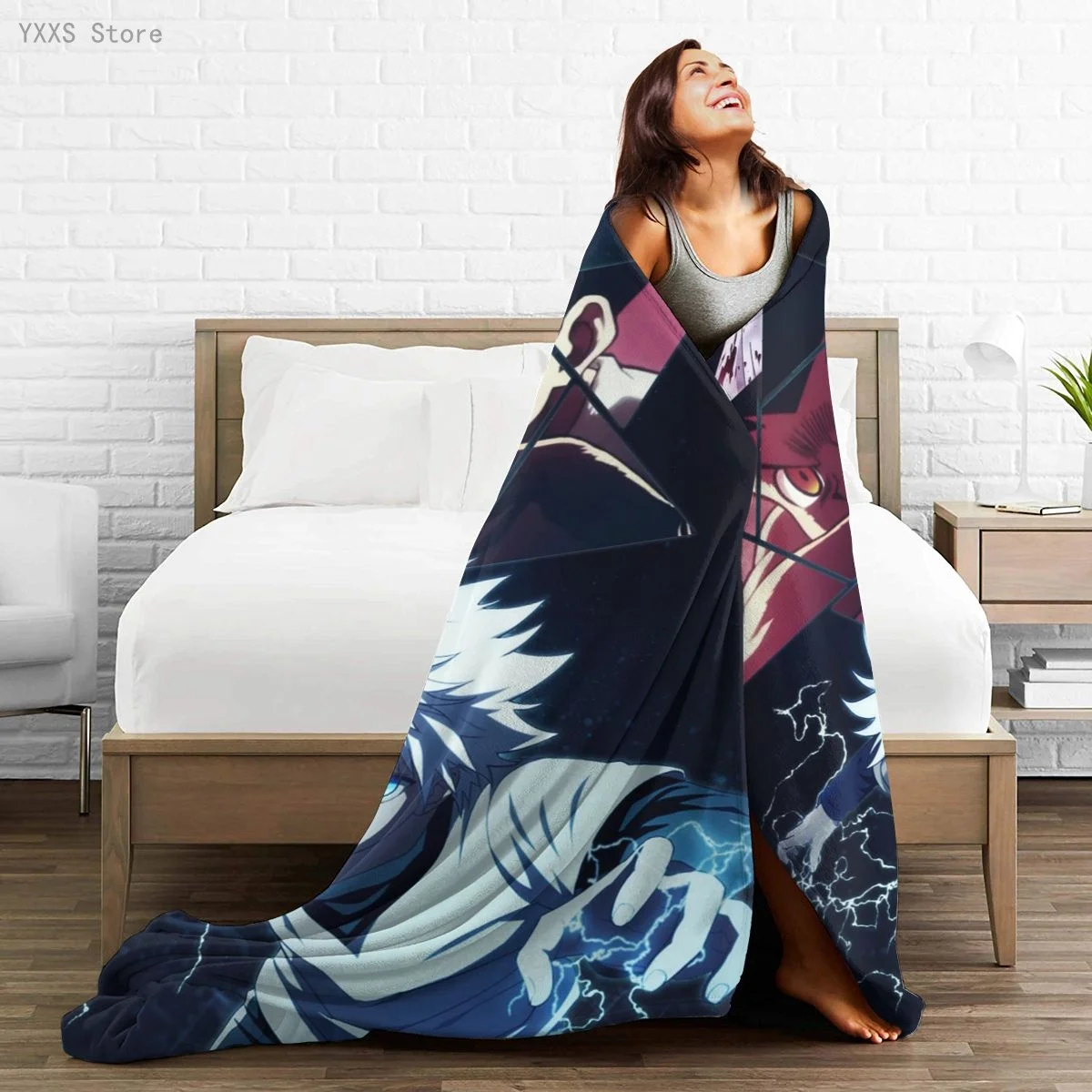 

Hunter x Hunter 3D Cartoon Sherpa Blanket Warm Super Soft Flannel Office Nap Bedspread Sofa Bedding Plush Quilt Plaids 292608082