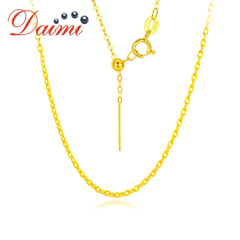 

DAIMI Pure 18K Gold Necklace With Needle Adjustment Chain Fine Jewelry For Women