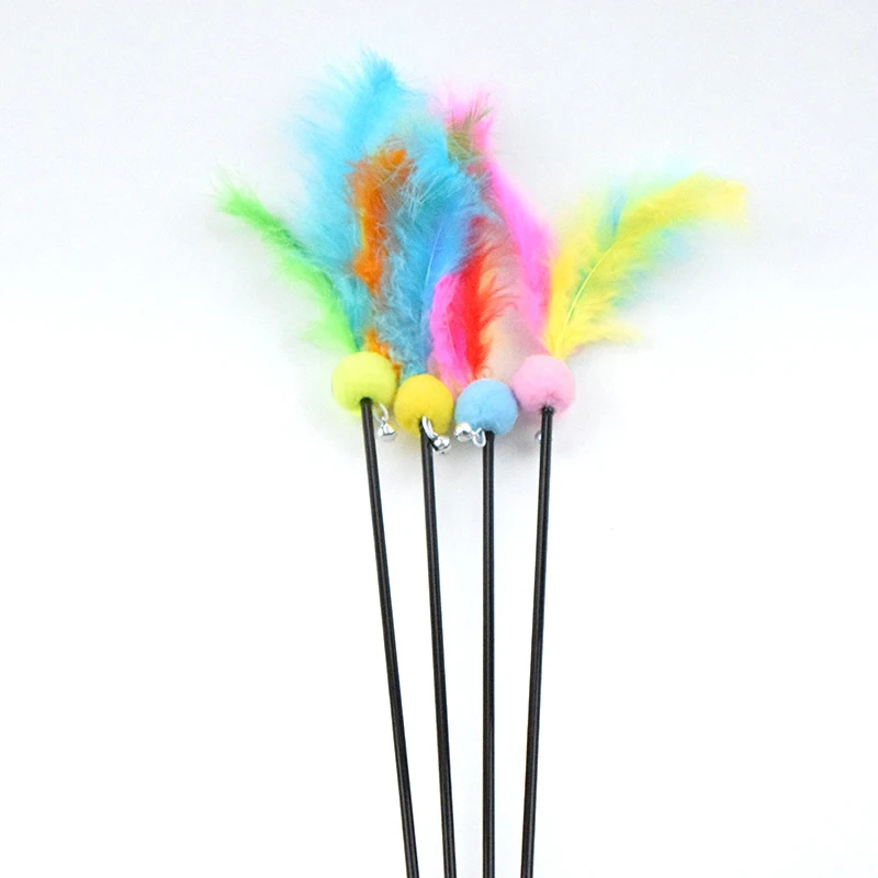 Игрушка-тизер для кошек и перьев антиукусывающий колокольчик Декор палочка