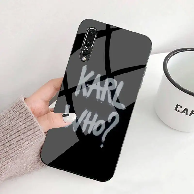 

0 Fashion Brand Designer KARLs Phone Case Tempered Glass For Huawei P9 10 Plus 20 Pro Mate9 10 20 20pro Honor7A 8X 9 10 Nova3i 5