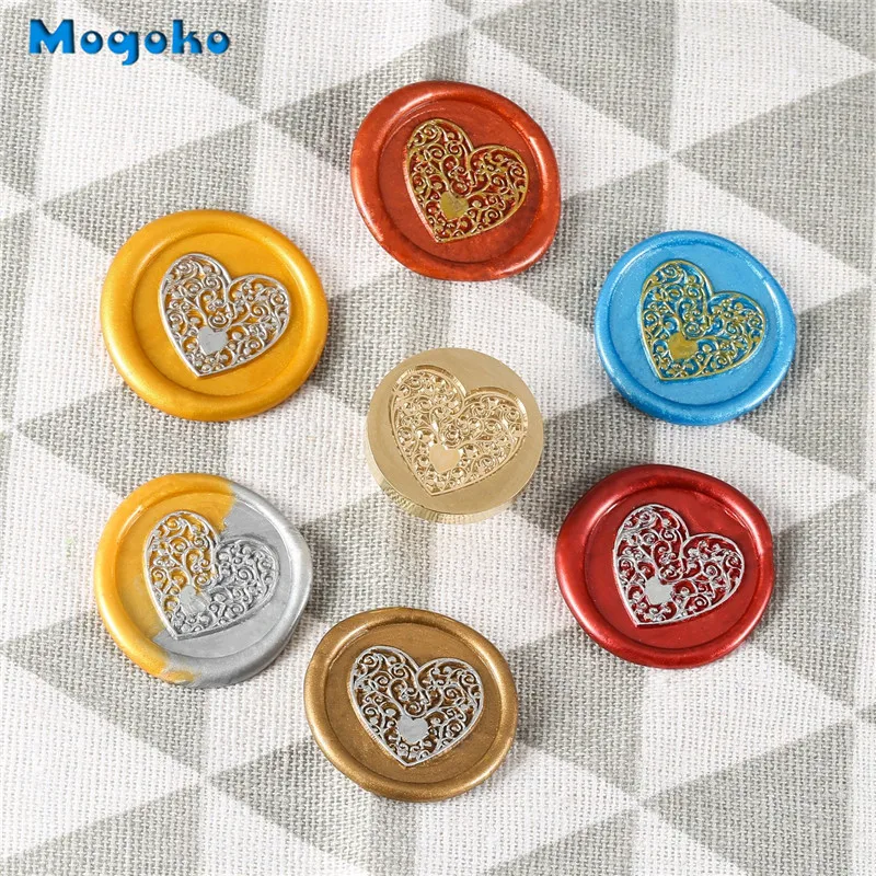 Mogoko восковая печать штемпели Роза из перьев дерево любовь кольцо Корона