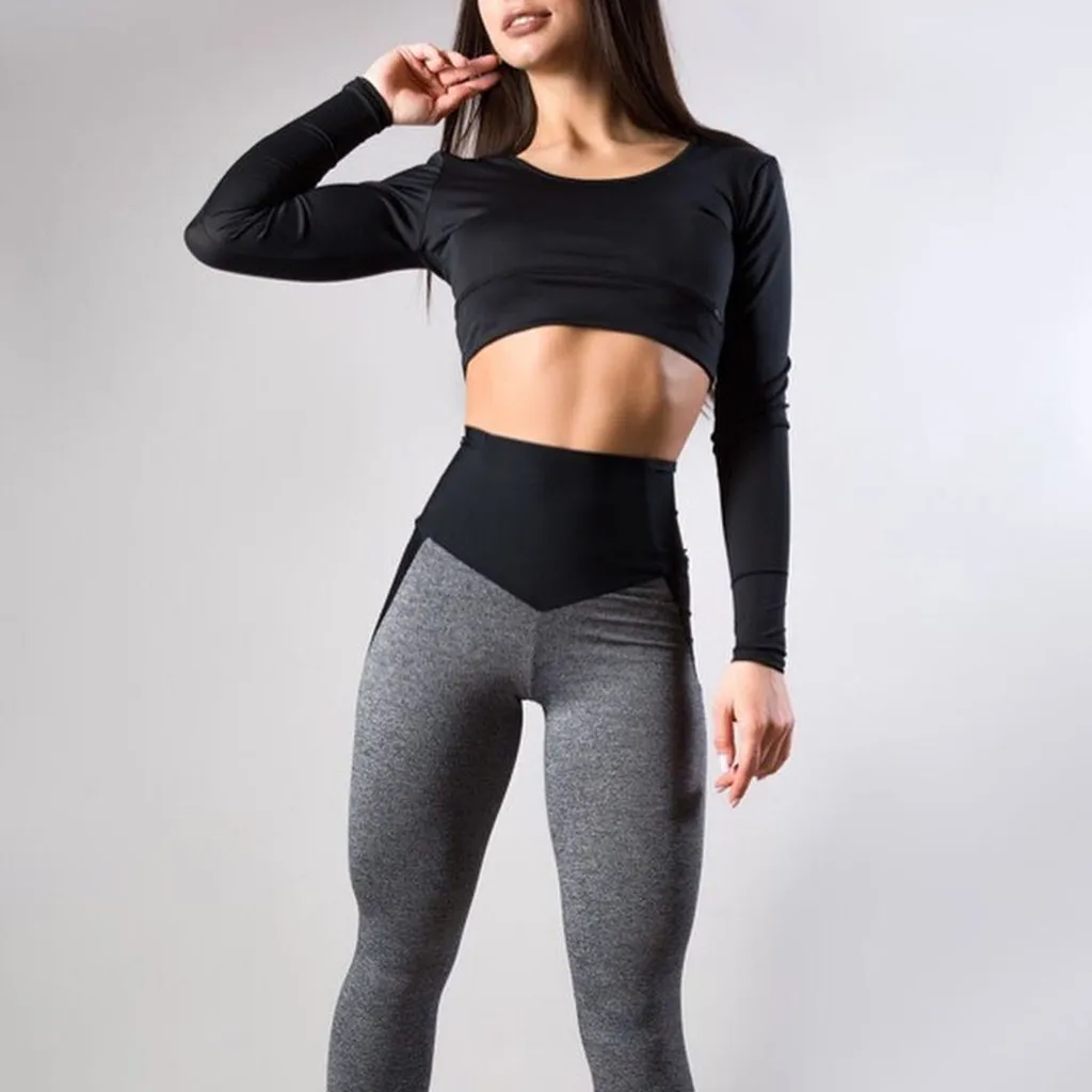 Seamless Running Sport Leggings Women Solid Fitness Legging 2019 Gym Training Elastic Breathable Sports Wear Mujer Pants #sw | Женская