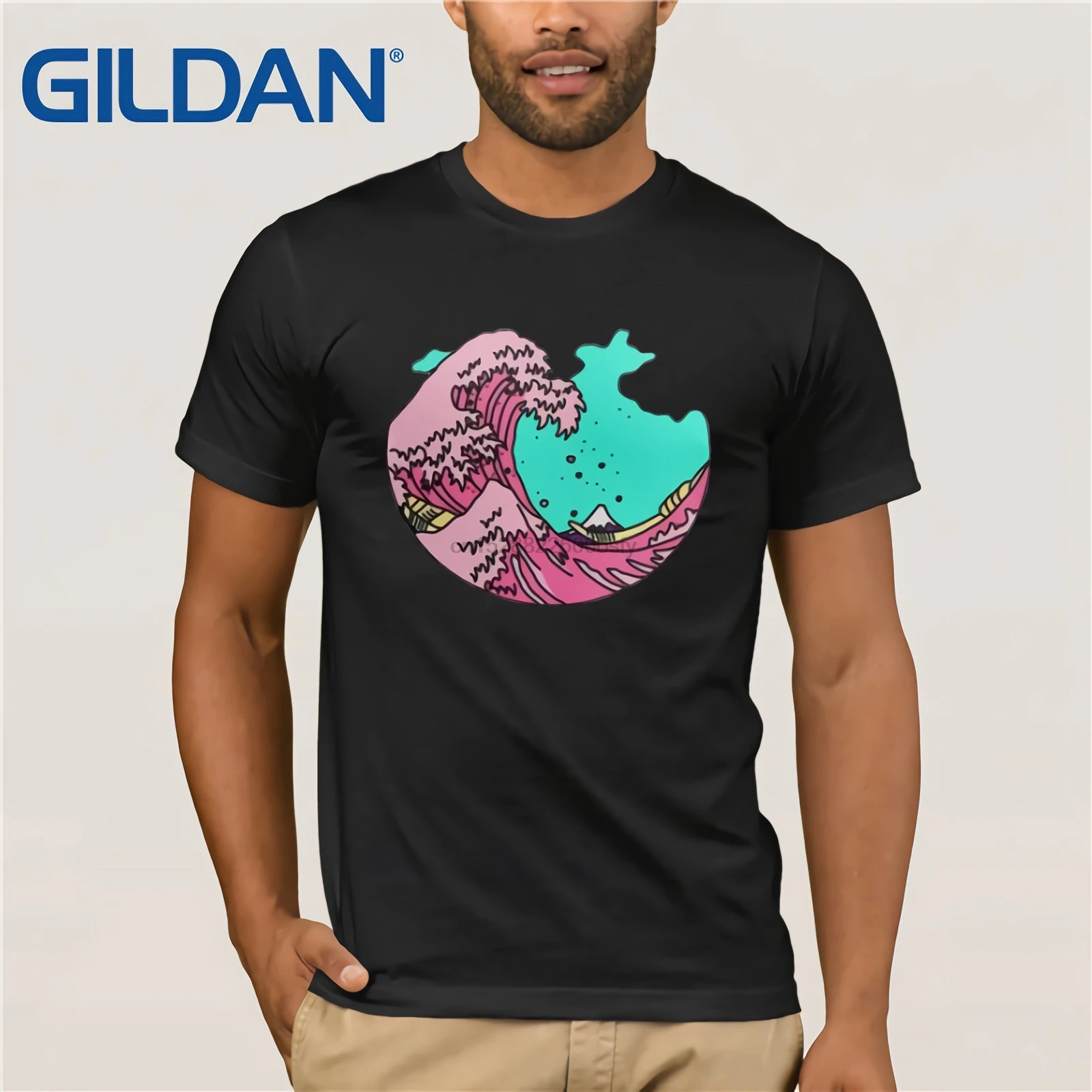 Магазин онлайн Мужская футболка большая волна от Kanagawa искусство 3D Япония