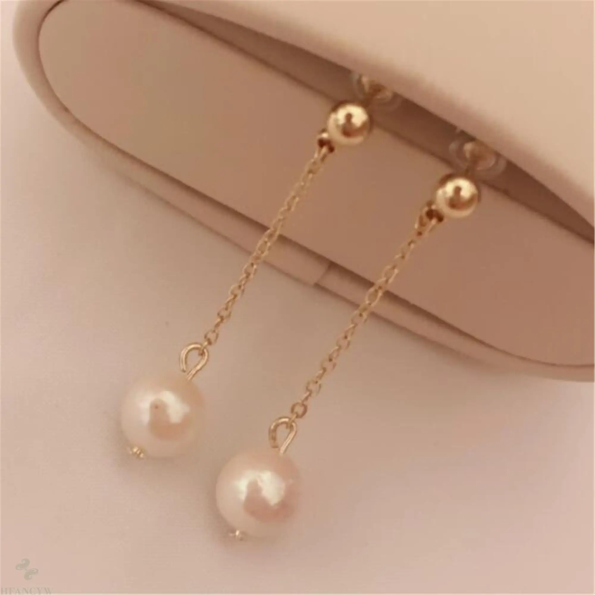 

11-12mm Baroque Pearl Earrings Gold Ear Drop Dangle Irregular Jewelry Accessories Cultured Aurora Hoop Earbob Wedding Natural