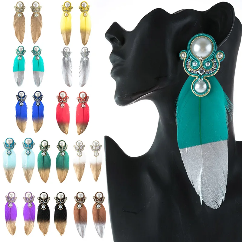 KPacTa модные очаровательные большие серьги ручной работы инкрустированные