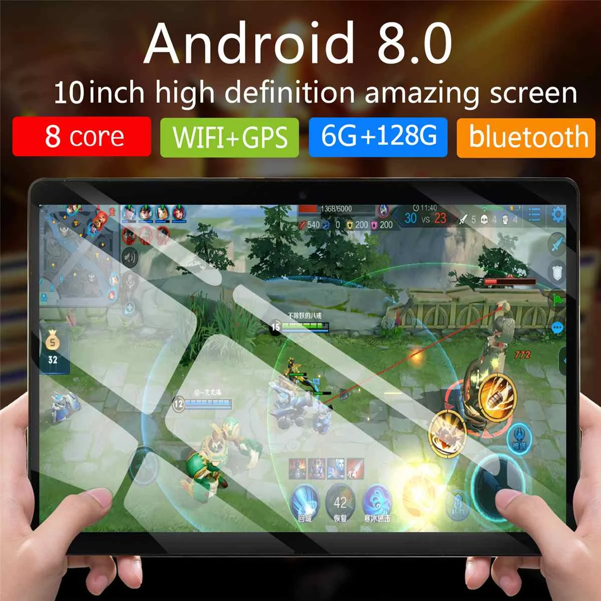 10,1 дюймов HD планшет камеры/SIMs Восьмиядерный 3g вызов Tab PC 6+ 128 Гб 9000 мАч Двойной gps WIFi bluetooth 4,0 Pad android 8,0 tab