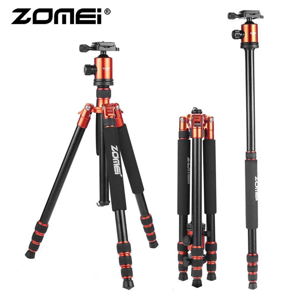 ZOMEI Z818 штатив для камеры, монопод, легкий дорожный штатив с шаровой головкой 360 градусов и сумкой для переноски DSLR Stand