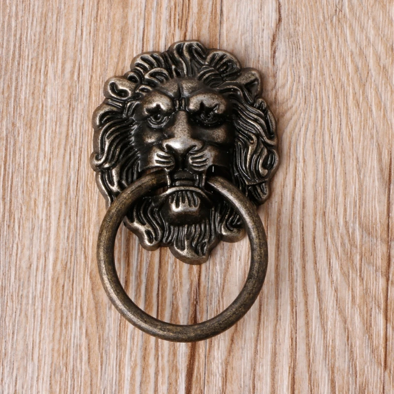 

10 Pcs 40 x 67mm Dresser Drawer Cabinet Door Ring Lion Head Pull Handle Knob